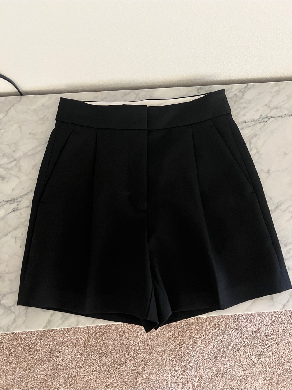 High-Rise Black Women's Tailored Shorts